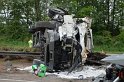 LKW umgestuerzt A 1 Rich Saarbruecken P080